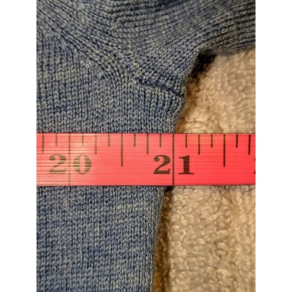 J Crew Mens Blue Merino Wool Blend Quarter Zip Washable Sweater Medium NWOT $138